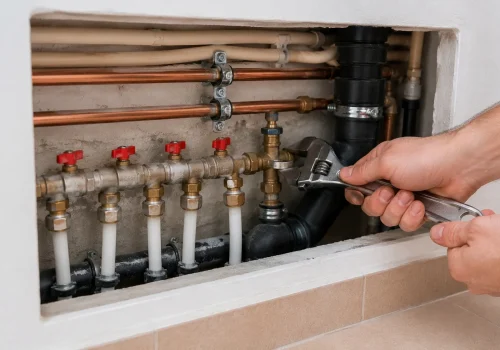 Reparación de instalación de fontanería empotrada en vivienda